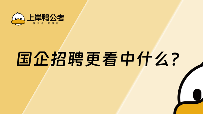 國企招聘更看中什么？