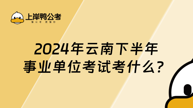 2024年云南下半年事业单位考试考什么？