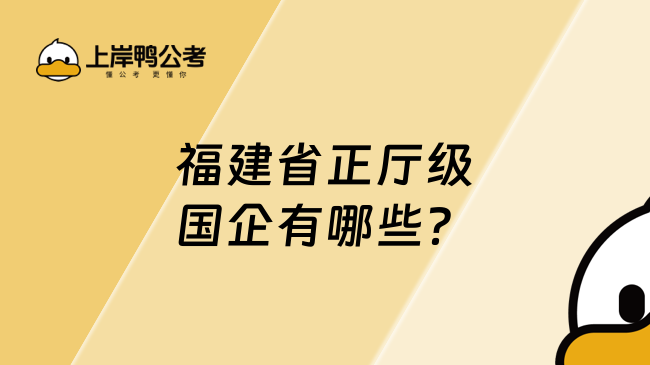 福建省正廳級(jí)國企有哪些？一文了解！