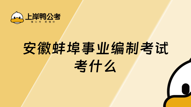 安徽蚌埠事業(yè)編制考試考什么？一文了解