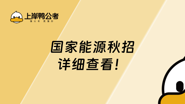 國家能源秋招，詳細查看！