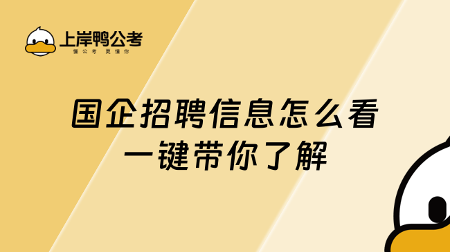 国企招聘信息怎么看一键带你了解