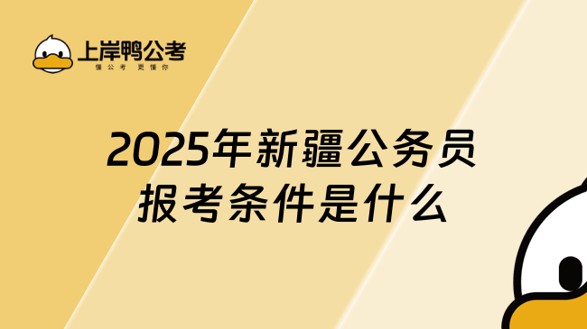 2025年新疆公务员报考条件是什么？重点必读！