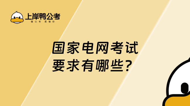 国家电网考试要求有哪些？