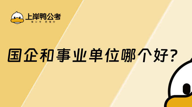 国企和事业单位哪个好？