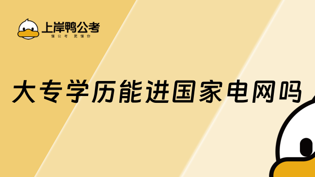 大专学历能进国家电网吗？