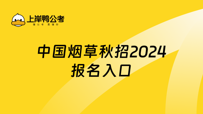 中國煙草秋招2024報名入口一鍵指南！