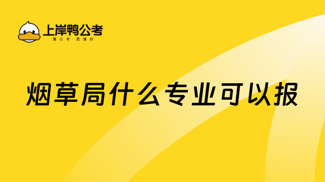 烟草局什么专业可以报？一文解答！