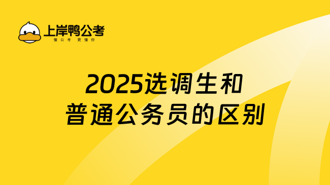 2025选调生和普通公务员的区别，赶紧来看