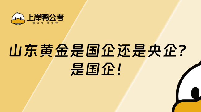 山东黄金是国企还是央企?是国企!