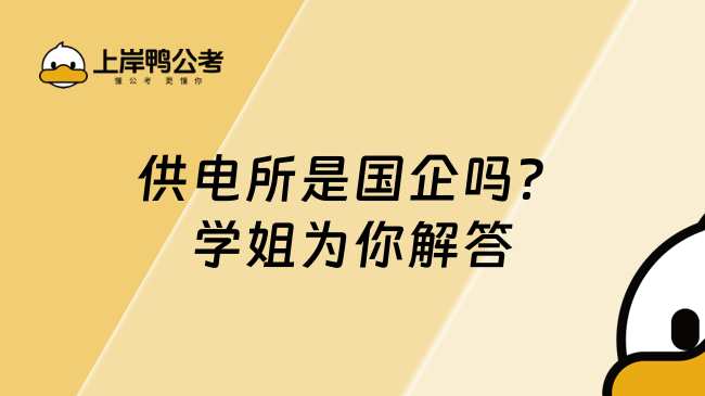 供电所是国企吗？学姐为你解答