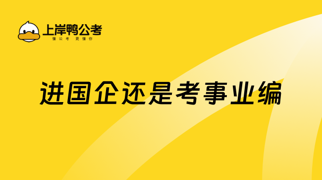 进国企还是考事业编？哪个选择好？