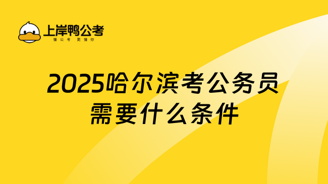 2025哈尔滨考公务员需要什么条件