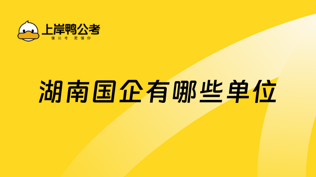 湖南国企有哪些单位？一文解答！