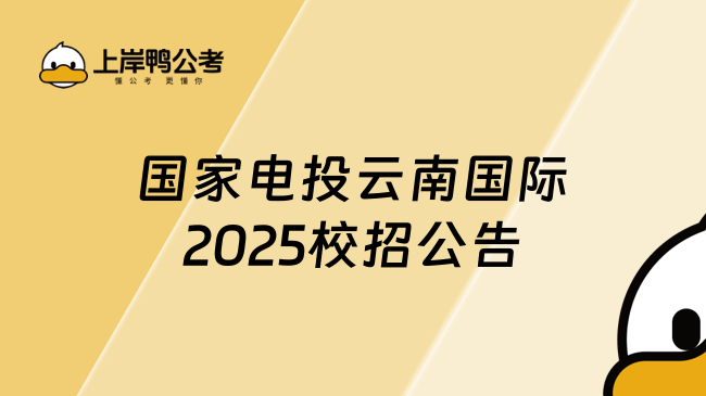 國(guó)家電投云南國(guó)際2025校招公告，招滿即止！