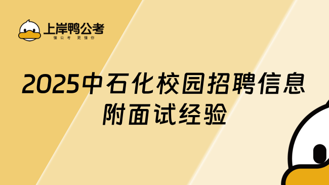 2025中石化校园招聘信息附面试经验