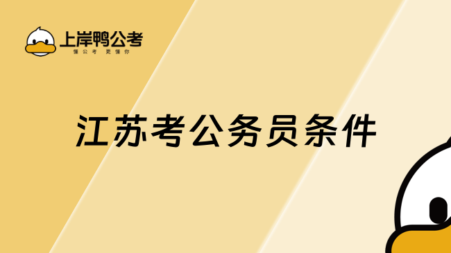 江苏考公务员条件