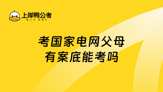 考国家电网父母有案底能考吗