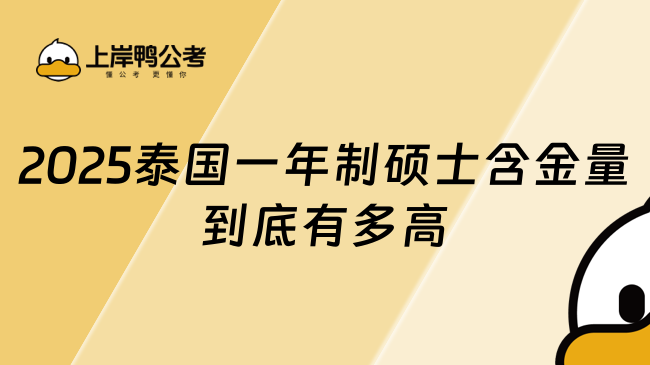 2025泰國一年制碩士含金量到底有多高?帶你快速了解！