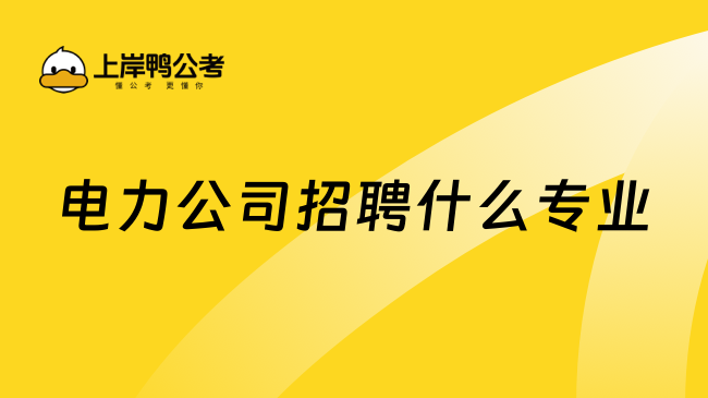 电力公司招聘什么专业？一文解答！