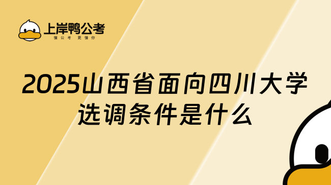 2025山西省面向四川大學選調條件是什么？一文詳解