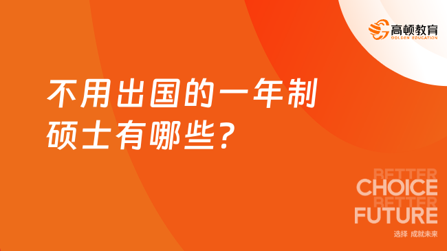 不用出国的一年制硕士有哪些？