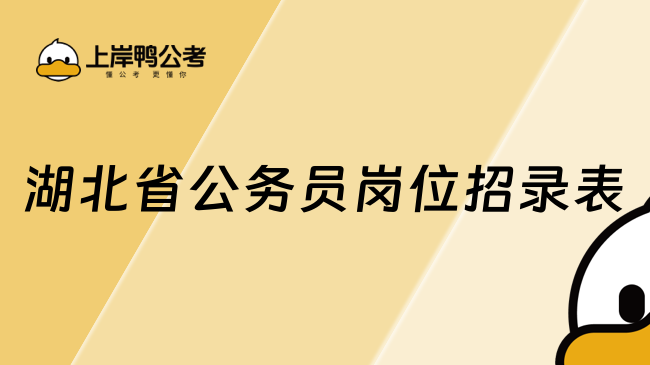 湖北省公務(wù)員崗位招錄表