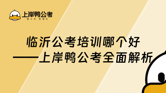 臨沂公考培訓(xùn)哪個好——上岸鴨公考全面解析