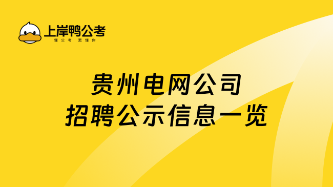 贵州电网公司招聘公示信息一览