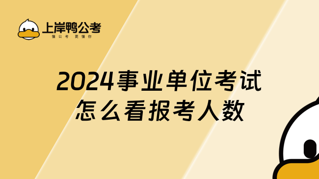 2024事业单位考试怎么看报考人数，不可不知