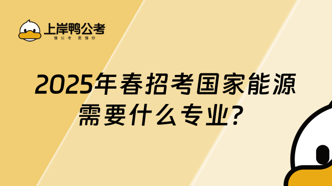 2025年春招考國家能源集團需要什么專業？