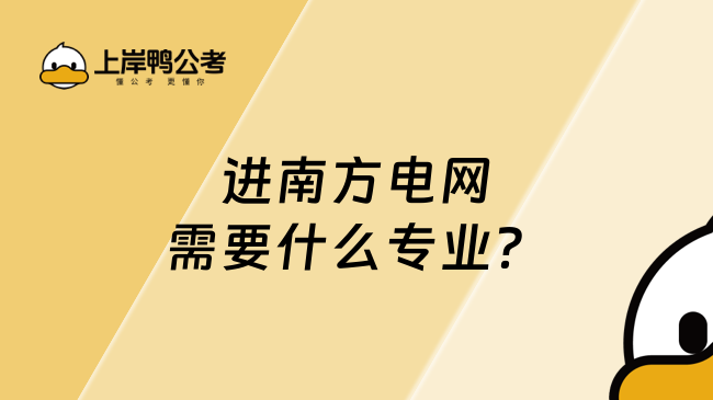 进南方电网需要什么专业？