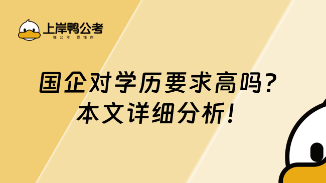 國企對學歷要求高嗎?本文詳細分析!