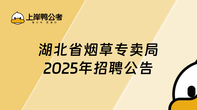 湖北省煙草專賣局2025年招聘公告開啟，報名1月8日至1月17日！