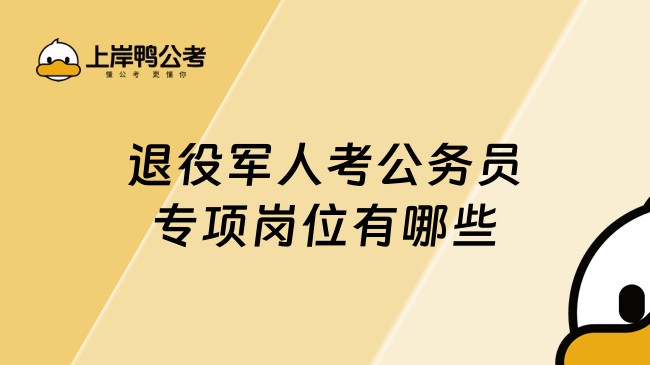 退役軍人考公務(wù)員專項崗位有哪些？這些都能報！