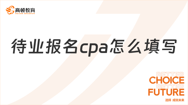 待业报名cpa怎么填写