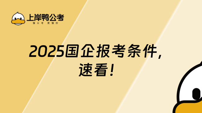 2025国企报考条件，速看！