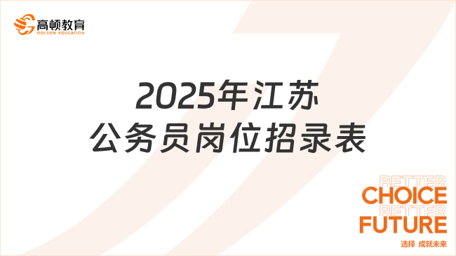 2025年江蘇公務(wù)員崗位招錄表
