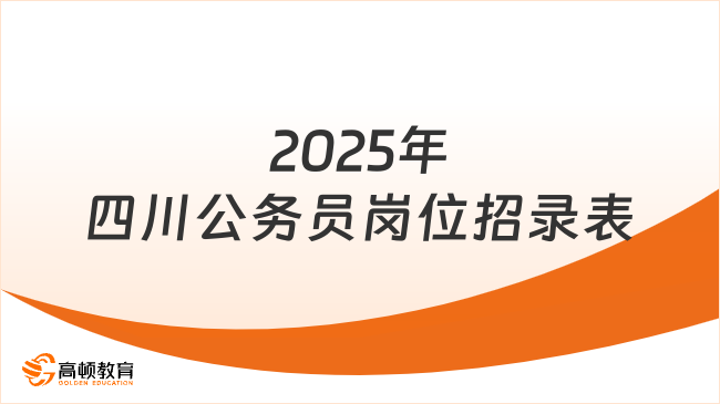 2025年四川公務員崗位招錄表