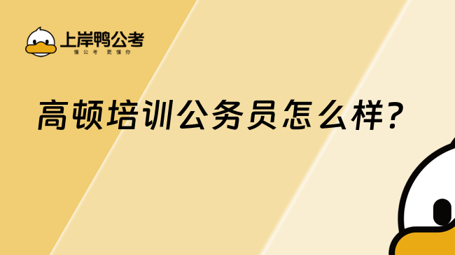 高顿培训公务员怎么样？