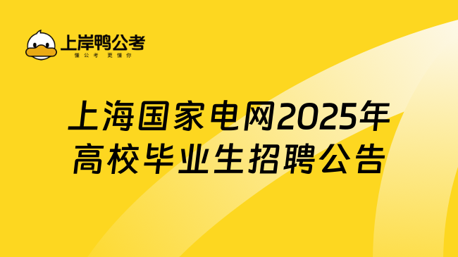 上海国家电网2025年高校毕业生招聘公告来啦！大专起报！