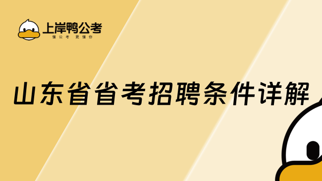 山东省省考招聘条件详解