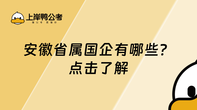 安徽省属国企有哪些？点击了解