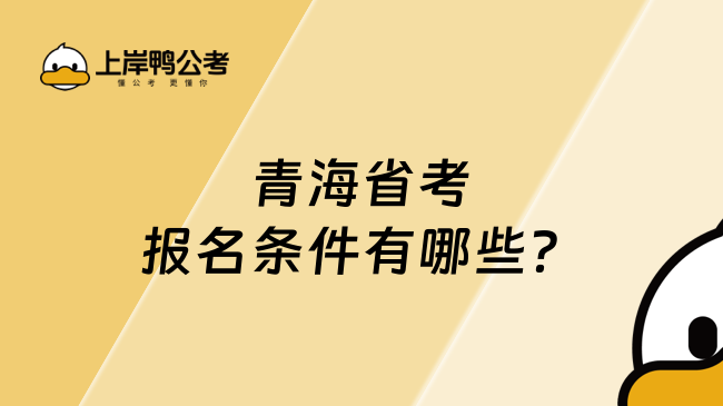 青海省考报名条件有哪些？