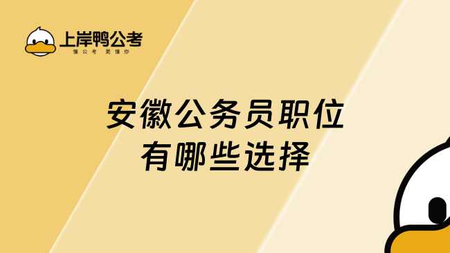 安徽公務(wù)員職位有哪些選擇