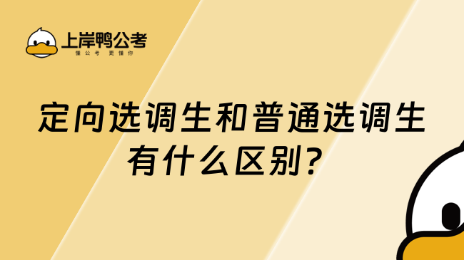 定向選調生和普通選調生有什么區別？這幾點需注意