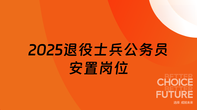 特殊福利！2025退役士兵公務(wù)員安置崗位有哪些？