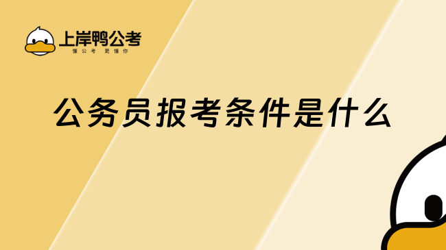 公務(wù)員報考條件是什么