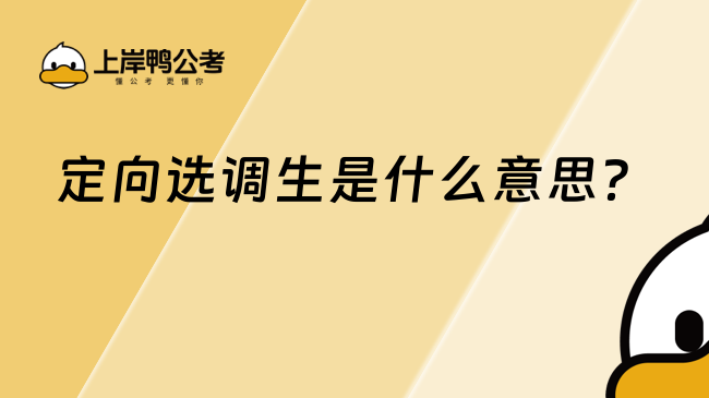 定向選調生是什么意思？不得不知