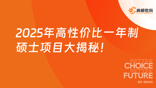 2025年高性價比一年制碩士項目大揭秘!